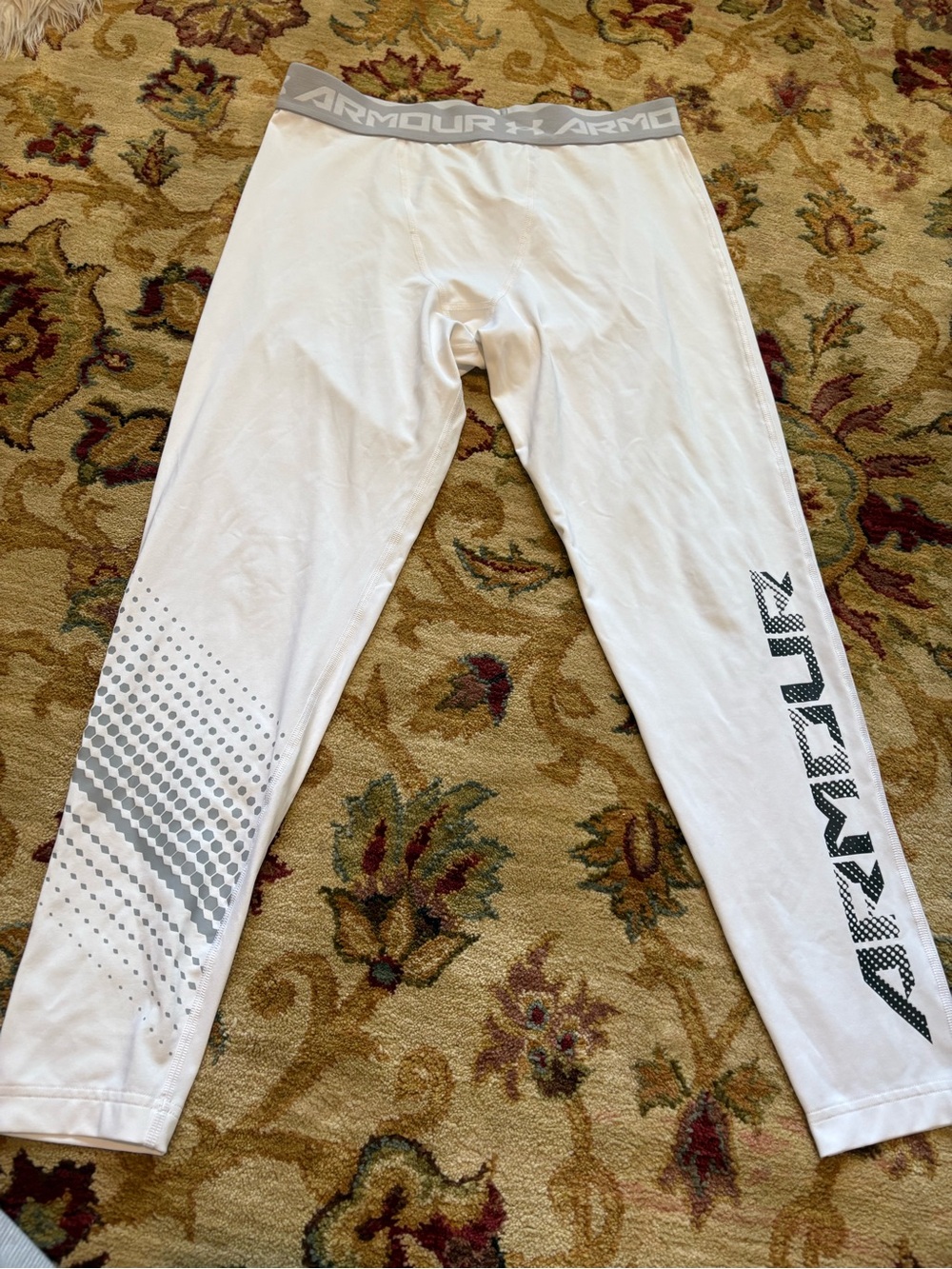 New Under Armour White  Mens Compression Leggings Spats size XL